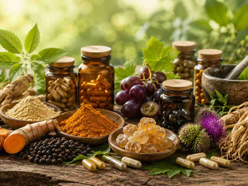 Symbol for plant-based ingredients with green leaves representing health and naturalness.
