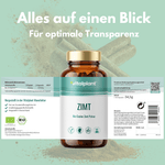 Bio Zimt Kapseln von Vitalplant mit Ceylon Zimt Pulver in Bio-Qualität.