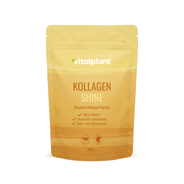 Kollagen Shine Pulver – Verpackung von bioaktiven Kollagen Peptiden mit VERISOL® in 300g Beutel.