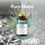 Ackerschachtelhalm Extrakt von vitalplant, 100% vegan, mit 7% Silizium für die zelluläre Gesundheit.