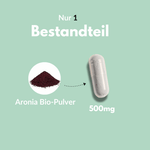 Aronia Kapseln mit 500mg Bio-Aronia-Pulver für natürliche Antioxidantien-Kraft.