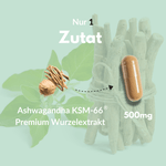 Bio Ashwagandha Kapseln mit Ashwagandha KSM-66® Premium Wurzlextrakt und 500mg pro Kapsel