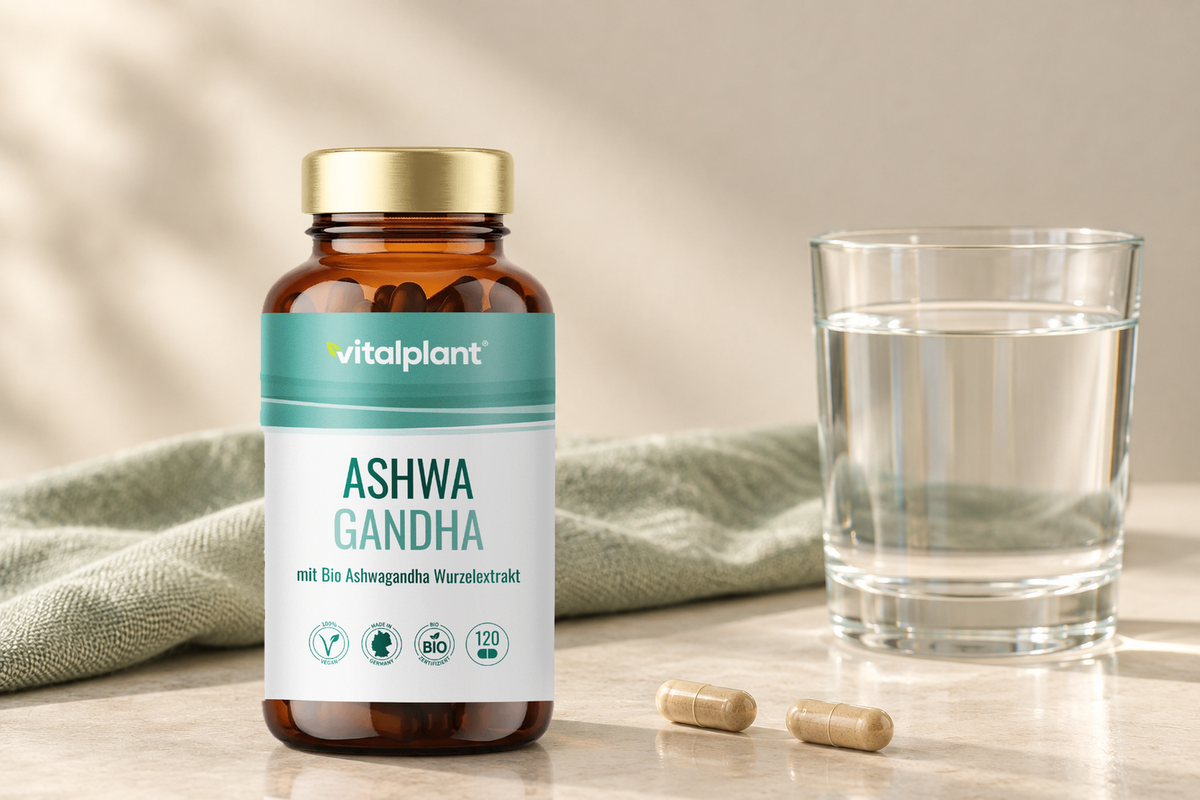 Bio Ashwagandha Kapseln - 1 bis 2 Kapseln zur Mahlzeit