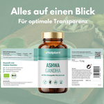 Bio Ashwagandha Kapseln von Vitalplant mit hochwertigem Bio-Ashwagandha Wurzelextrakt