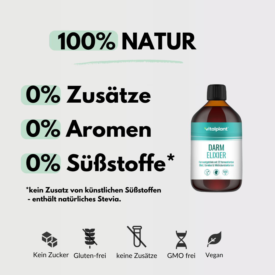 Bio Darm Elixier – 100% Natur, ohne Zusätze, Aromen und Süßstoffe von vitalplant.