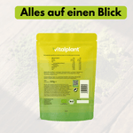 Rückseite des Bio Darm Vital Pulvers mit Nährwertangaben und Inhaltsstoffen
