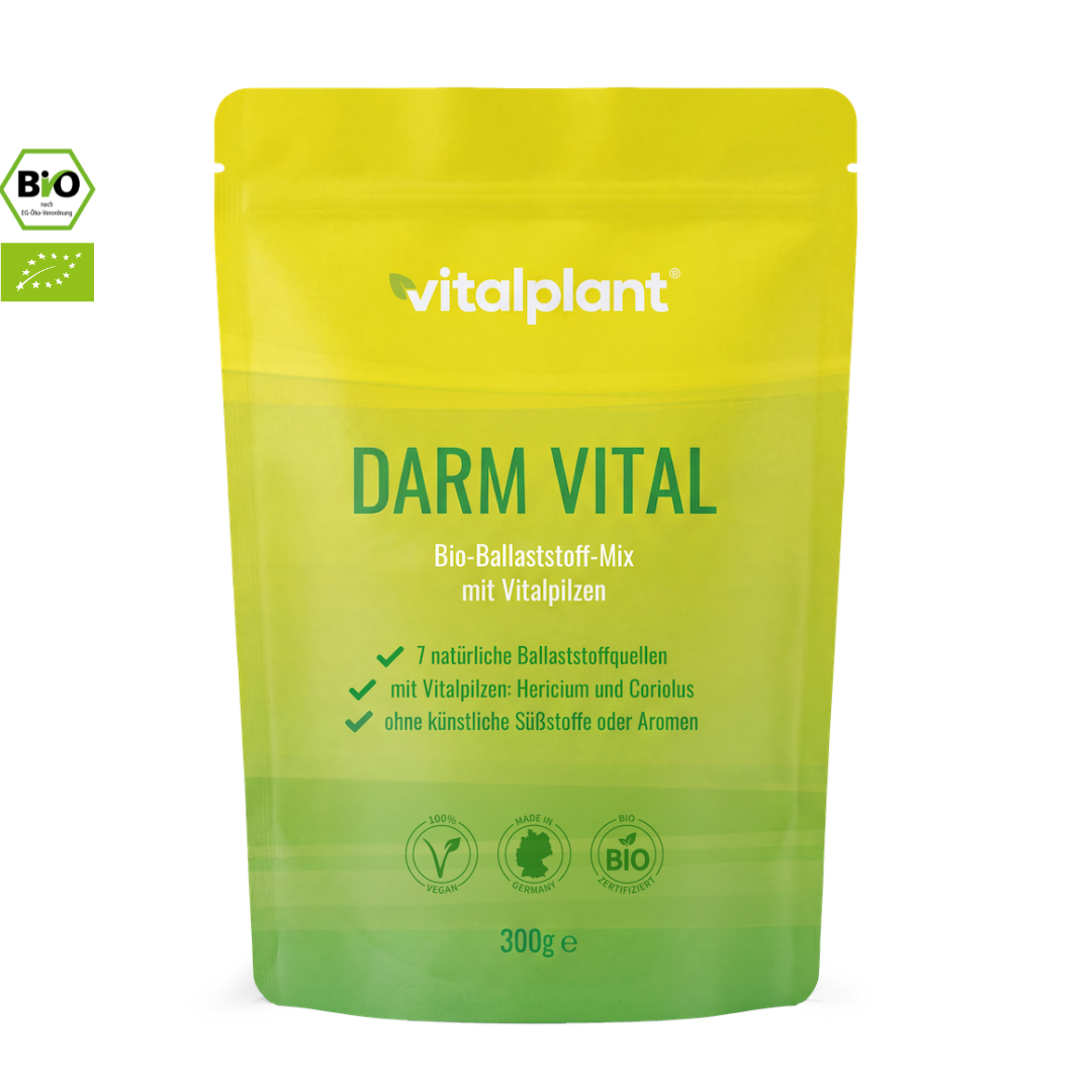 Darm Vital Bio Ballaststoff-Mix mit Hericium und Coriolus – 300g Pulver zur Unterstützung der Darmgesundheit