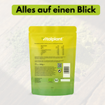 Bio Darm Vital Pulver Verpackung von Vitalplant mit Nährwertangaben und Bio-Siegel, 300g
