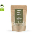 Bio hemp seeds from Vitalplant in eco-friendly packaging, 250g, certified organic quality.