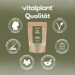 Organic hemp seeds from Vitalplant in premium quality, vegan, and free from unwanted additives.