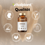 Bio Hericium (Lion’s Mane) capsules from Vitalplant in premium organic quality, vegan and lab-tested.