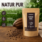 Bio Kakao Nibs von Vitalplant, ungeröstet, 100% Kakaobohnen, hochwertiges Naturprodukt