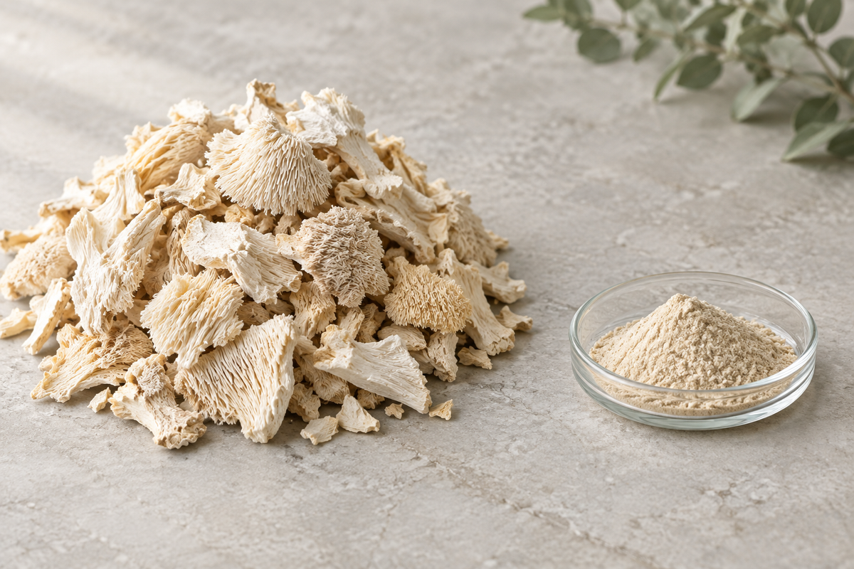 Getrocknet und extrahiert, Bio Hericium (Löwenmähne) Kapseln