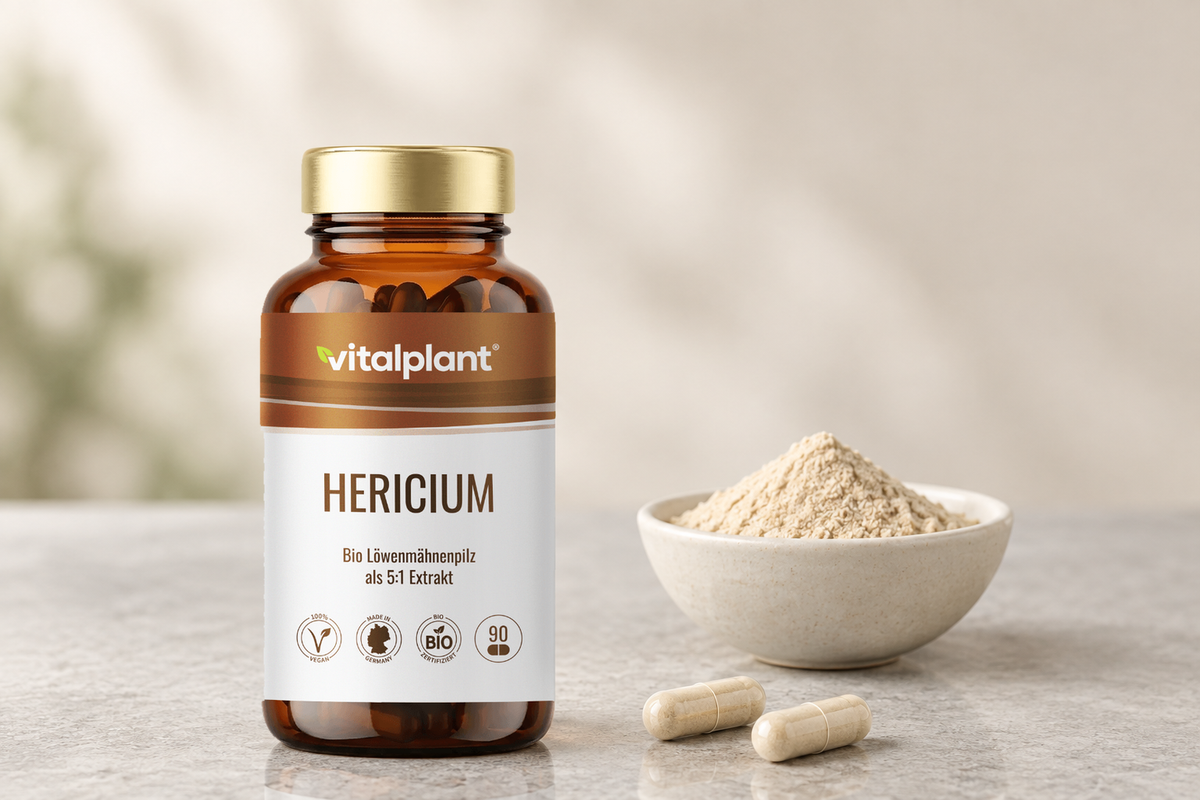Bio Hericium (Löwenmähne) Kapseln - 400 mg Bio-Extrakt je Kapsel