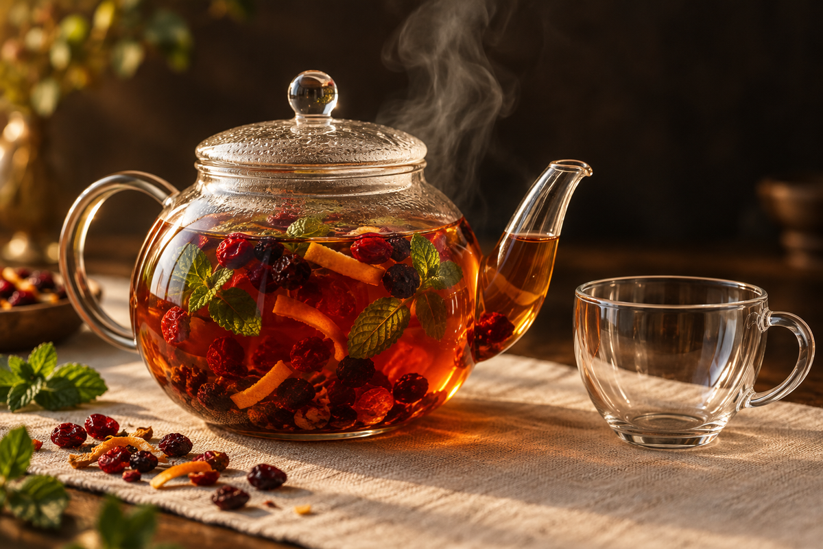 Granatapfelschale macht herb, Bio Männer Tee