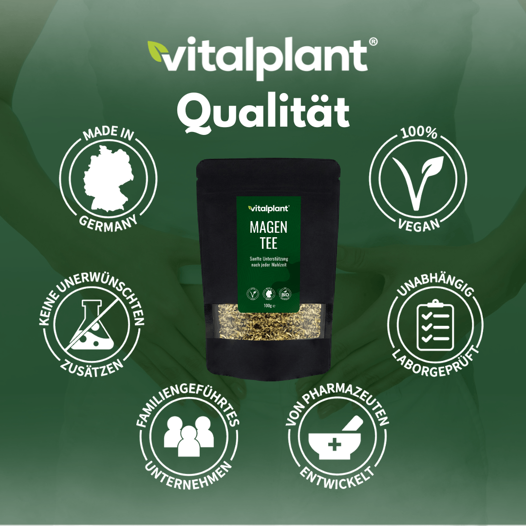 Bio Magen Tee von Vitalplant – Kräutertee mit natürlicher Frische aus kontrolliert biologischem Anbau.