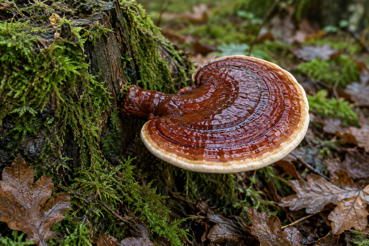 Lackporling am Eichenstumpf, Bio Reishi Kapseln