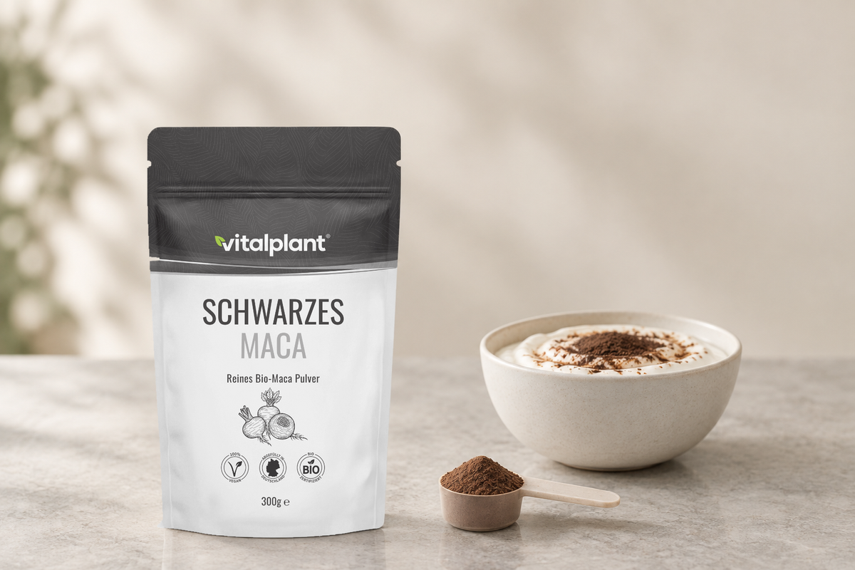 Bio Schwarzes Maca Pulver - 10 g in Joghurt oder Smoothie