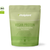 Organic vegan protein powder by Vitalplant in green packaging with pea protein, rice protein, and pumpkin seed protein.