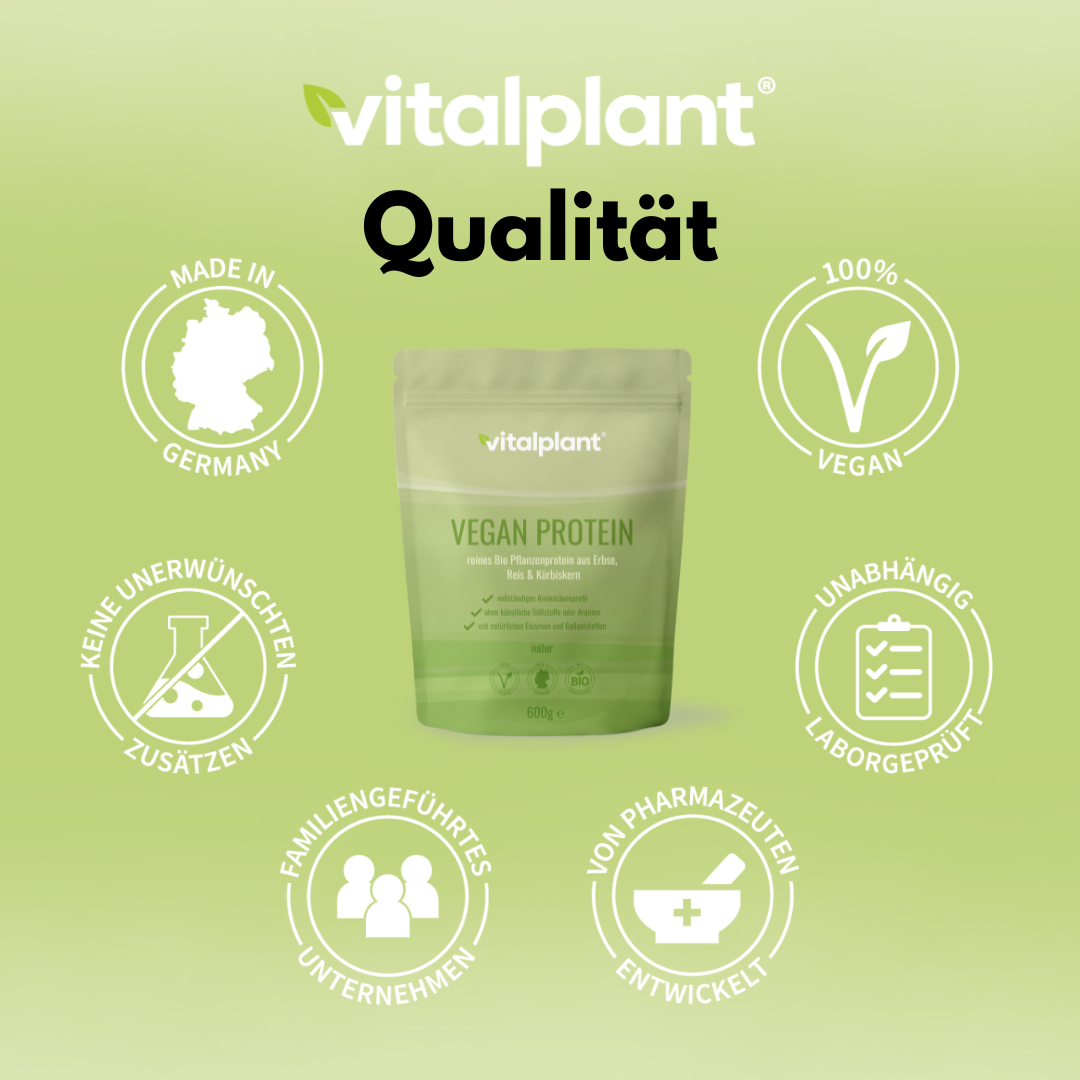 Bio Vegan Protein Powder by Vitalplant with high-quality plant-based protein quality and a complete amino acid profile.