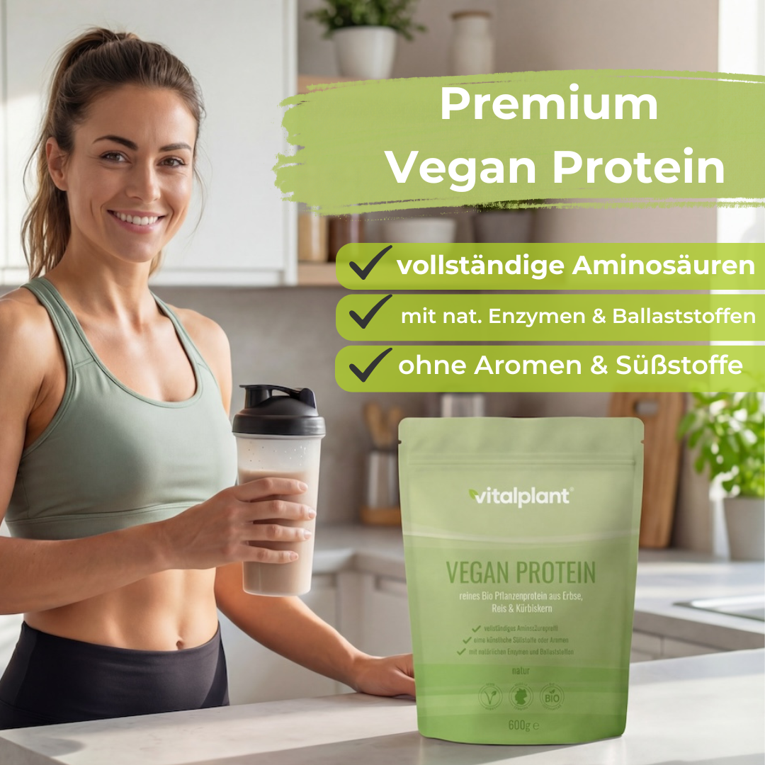 Bio Vegan Protein by Vitalplant - Plant-based protein powder with a complete amino acid profile and natural ingredients.