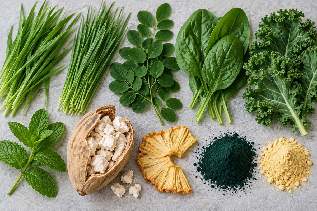 Elf grüne Bio-Zutaten, Bio Vital Greens Pulver