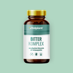 Bitter Komplex Kapseln von Vitalplant in einer eleganten braunen Flasche für dein Wohlbefinden