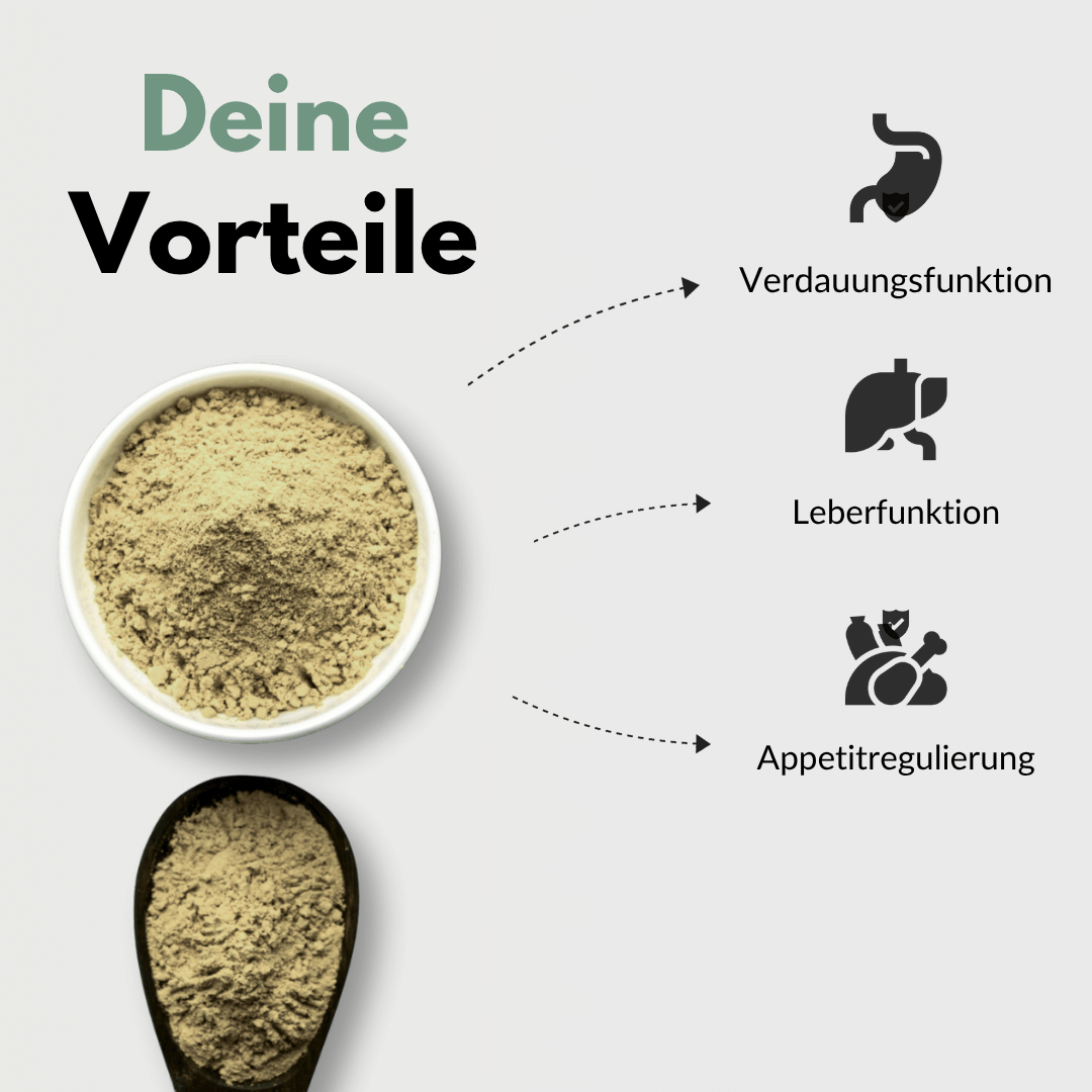 Bitter Komplex Kapseln Vorteile für Verdauungsfunktion, Leberfunktion und Appetitregulierung.