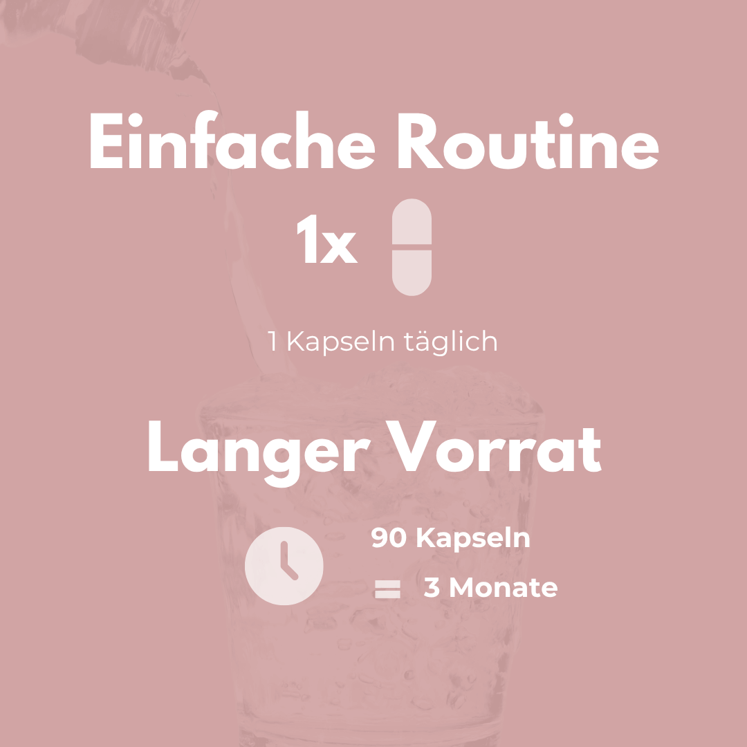 Coenzym Q10 Kapseln - einfache Routine mit 90 Kapseln für 3 Monate tägliche Einnahme.