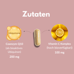 Coenzym Q10 Kapseln mit Ubiquinon und Vitamin C Komplex für zelluläre Energie