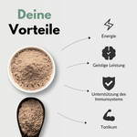 Panax Ginseng Kapseln Vorteile: Energie, geistige Leistung, Unterstützung des Immunsystems, Tonikum.