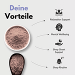 Vorteile von Nacht Ruhe Kapseln: Entspannung, mentale Gesundheit, Schlafbeginn und Rhythmus Unterstützen.
