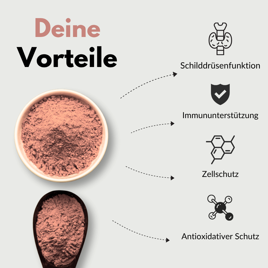 Selen Kapseln Vorteile: Schilddrüsenfunktion, Immununterstützung, Zellschutz, Antioxidativer Schutz.
