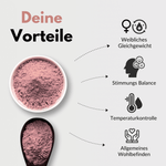 Meno Vital Kapseln für Wechseljahre, Vorteile für weibliches Gleichgewicht und allgemeines Wohlbefinden.