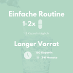Einfache Routine mit Passionsblume Kapseln für entspannende Wirkung und langen Vorrat von 180 Kapseln.