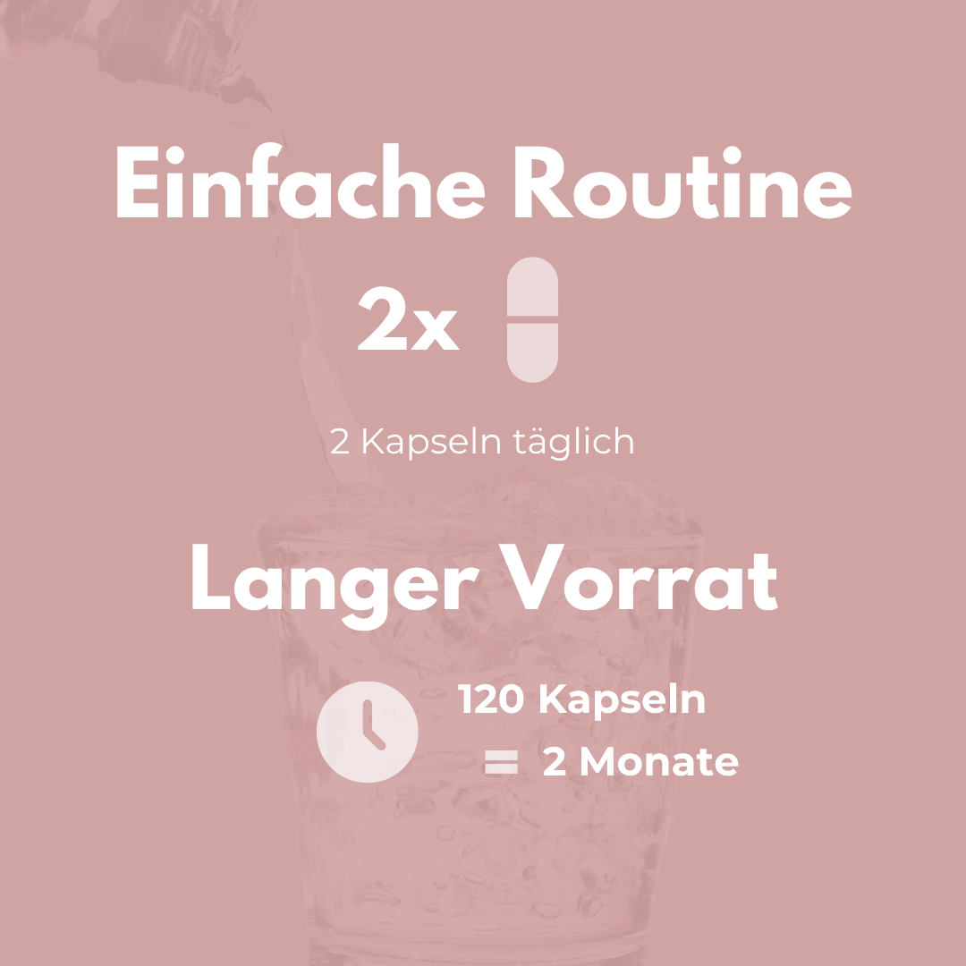 Einfach zu verwendendes Vitamin C 1000, 120 Kapseln für 2 Monate, tägliche Einnahme von 2 Kapseln.