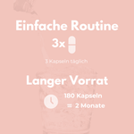 Magnesium Komplex - 3 Kapseln täglich für lange Vorrat von 180 Kapseln, einfache Routine für aktive Menschen.