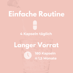 Magnesium Glycinat Kapseln – Einfache Routine mit 4 Kapseln täglich für 1,5 Monate Vorrat.