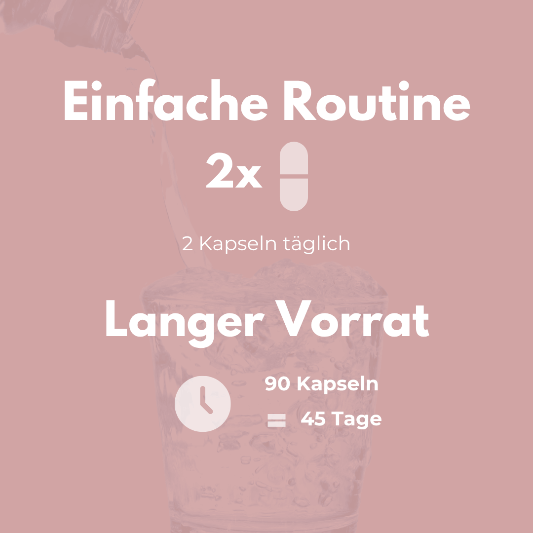 Eisen Glycinat Kapseln - Einfache Routine mit 2 Kapseln täglich für 45 Tage Vorrat.