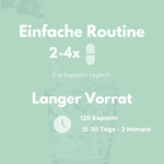 Einfache Routine mit Weihrauch Kapseln: 2-4x täglich für 30 Tage bis 2 Monate, langer Vorrat.