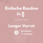 Magnesium Citrat Kapseln, einfache Routine, 2 Kapseln täglich, langer Vorrat, 120 Kapseln für 2 Monate.