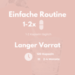 Zink + C Kapseln, einfache Routine, 1-2 Kapseln täglich, langer Vorrat für 2-4 Monate, 120 Kapseln