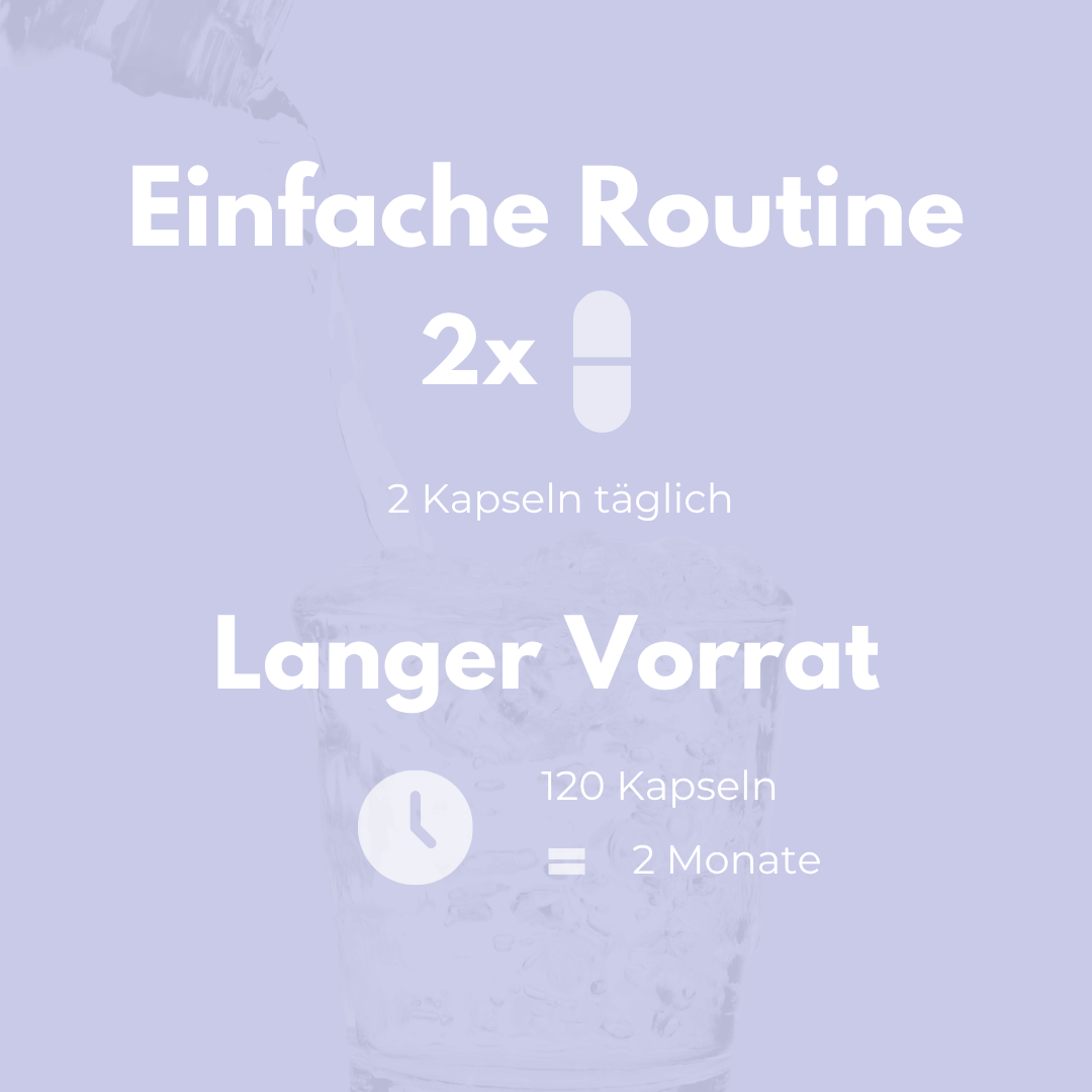 Einfache Routine und langer Vorrat für die Venen Komplex Kapseln, 120 Kapseln für 2 Monate.