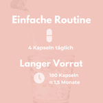 Magnesium Glycinat Kapseln - Einfache Routine mit 4 Kapseln täglich für 1,5 Monate Vorrat.