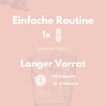 Vitamin D3+ einfache Routine mit 90 Kapseln für 3 Monate, eine Kapsel täglich.