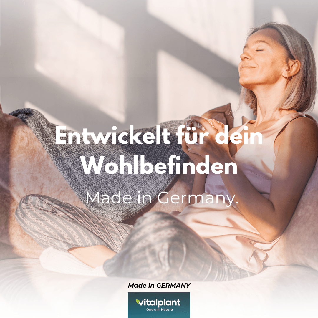 Meno Vital Kapseln für dein Wohlbefinden, entwickelt von Vitalplant, Made in Germany.