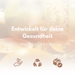 Entwickelt für deine Gesundheit, made in Germany, Zink + C Kapseln, hochwertige Produktabbildung.