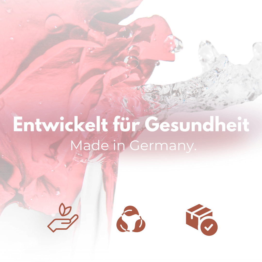MSM & Glucosamin – Entwickelt für Gesundheit, Made in Germany, mit grafischen Symbolen.