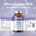 Gehirn Komplex von Vitalplant – Nahrungsergänzung für mentale Klarheit und Fokus mit Pflanzenextrakten.