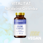 Gelenk Komplex Kapseln von vitalplant, unterstützt die Gelenkgesundheit mit veganen Mikronährstoffen.